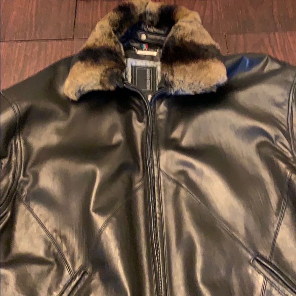 Leather coat